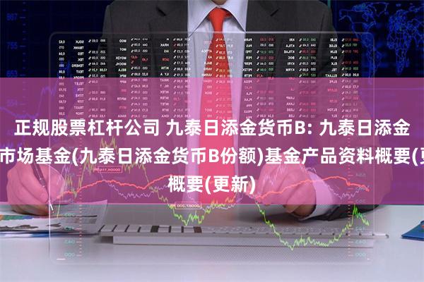 正规股票杠杆公司 九泰日添金货币B: 九泰日添金货币市场基金(九泰日添金货币B份额)基金产品资料概要(更新)