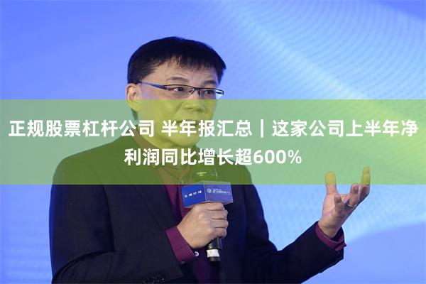 正规股票杠杆公司 半年报汇总｜这家公司上半年净利润同比增长超600%