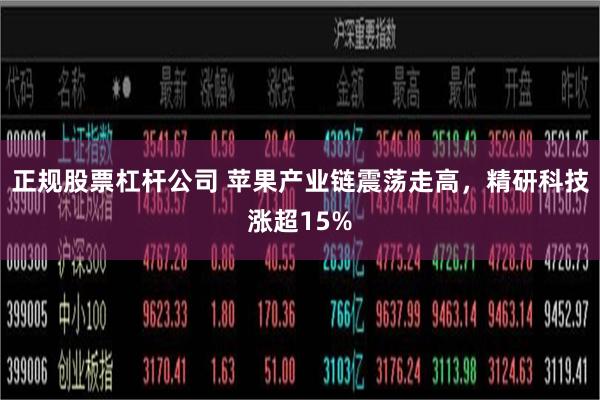 正规股票杠杆公司 苹果产业链震荡走高，精研科技涨超15%